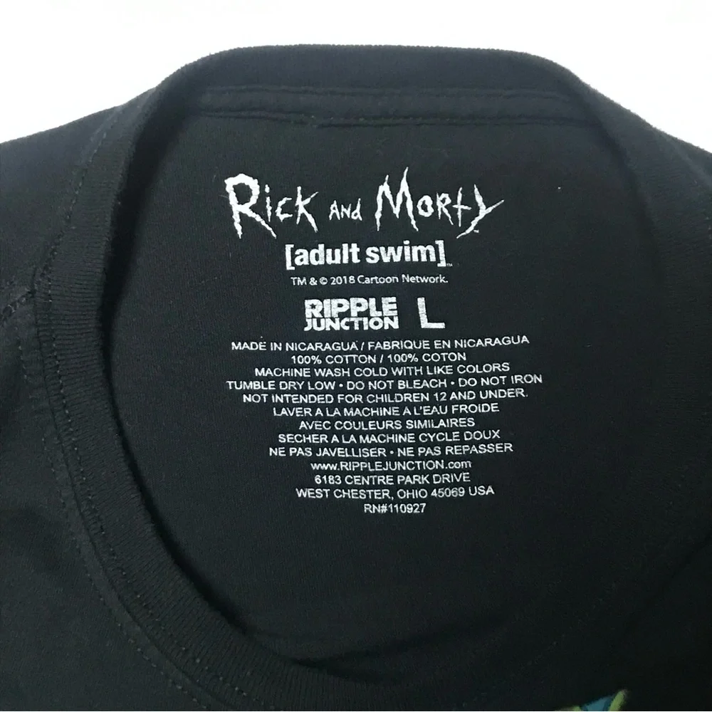 L Large [AS] Adult Swim Ripple Junction Rick and Morty Men’s T Shirt Casual Top - Picture 5 of 6